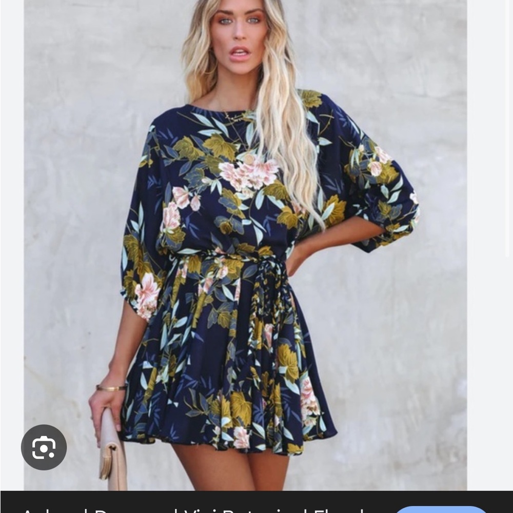 Vici Navy Floral Mini Dress